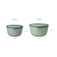 Mepal Multi Bowl Cirqula Round - Mikrowellen Geschir - Geeignet als Luftdichte Aufbewahrungsbox für den Kühlschrank, Mikrowellengeschirr & als Frischhaltedosen - 3000 ml - Nordic blue