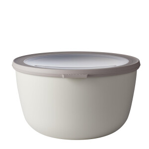 Mepal Multi Bowl Cirqula Round - Mikrowellen Geschir - Geeignet als Luftdichte Aufbewahrungsbox für den Kühlschrank, Mikrowellengeschirr & als Frischhaltedosen - 3000 ml - Nordic white