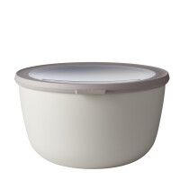 Mepal Multi Bowl Cirqula Round - Mikrowellen Geschir - Geeignet als Luftdichte Aufbewahrungsbox für den Kühlschrank, Mikrowellengeschirr & als Frischhaltedosen - 3000 ml - Nordic white