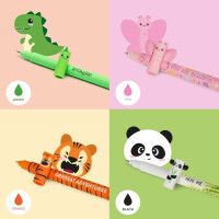 LEGAMI 10er Set radierbare Gelstifte Dino, Hai, Giraffe, Corgi, Bunny, Panda, Einhorn, Pinguin, Tiger und Schmetterling