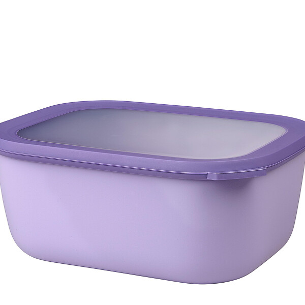 Mepal Multi Bowl Cirqula Rectangular - Mikrowellen Geschir - Geeignet als Luftdichte Aufbewahrungsbox für den Kühlschrank, Mikrowellengeschirr & als Frischhaltedosen - 3000 ml - Vivid lilac