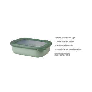 Mepal Multi Bowl Cirqula Rectangular - Mikrowellen Geschir - Geeignet als Luftdichte Aufbewahrungsbox für den Kühlschrank, Mikrowellengeschirr & als Frischhaltedosen - 3000 ml - Vivid lilac