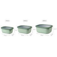 Mepal Multi Bowl Cirqula Rectangular - Mikrowellen Geschir - Geeignet als Luftdichte Aufbewahrungsbox für den Kühlschrank, Mikrowellengeschirr & als Frischhaltedosen - 3000 ml - Vivid lilac