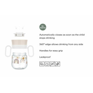 Mepal - Trinklernbecher 360° Mio Little Dutch - Auslaufsicher - 360 Rand ermöglicht das Trinken von jeder Seite - Leicht zu haltende Griffe - 200 ml - Fairy Garden