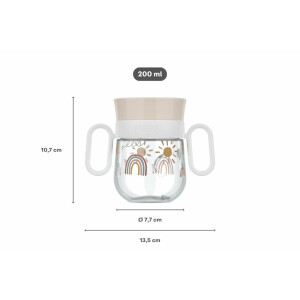 Mepal - Trinklernbecher 360° Mio Little Dutch - Auslaufsicher - 360 Rand ermöglicht das Trinken von jeder Seite - Leicht zu haltende Griffe - 200 ml - Fairy Garden