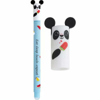 Eberhard Faber Gelschreiber Animal Erase it! Sommer-Edition | radierbarer Gelstift mit Tiermotiv Panda | Strichstärke 0,7 mm | Soft-Touch | nachfüllbar | blaue Schreibfarbe | ideal für Schule