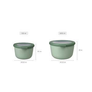 Mepal Multi Bowl Cirqula Round - Mikrowellen Geschir - Geeignet als Luftdichte Aufbewahrungsbox für den Kühlschrank, Mikrowellengeschirr & als Frischhaltedosen - 1000 ml - Nordic blue