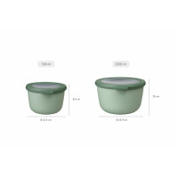 Mepal Multi Bowl Cirqula Round - Mikrowellen Geschir - Geeignet als Luftdichte Aufbewahrungsbox für den Kühlschrank, Mikrowellengeschirr & als Frischhaltedosen - 1000 ml - Nordic blue