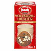 Hoch Back-Oblaten Vollkorn 50 mm Ø | aus Weizenvollkornmehl | ideal für Weihnachtsgebäck & Makronen | natürliche Zutaten | gleichmäßige Backergebnisse | traditionelle Qualität