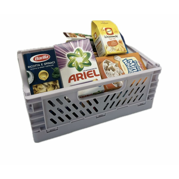 tanner DER KLEINE KAUFMANN TANNER Deco - Mini Klapp Box, mit Markenminiaturfaltschachteln, Zubehör für Kaufmannsladen, lebensmittelechtes Design, 0330.7