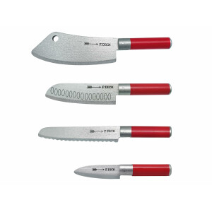 TANNER - Der kleine Kaufmann DEKO - F. Dick Messer Set mit 4 Holzmessern inkl. Messerblock (Abmessung 18,5 x 9 x 28,5 cm, Material FSC-zertifiziertes Holz) 0507.3