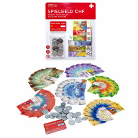 tanner DER KLEINE KAUFMANN TANNER Deco - Schweizer Spielgeldkarte CHF, aus Papier und Kunststoff, Zubehör für Kaufmannsladen, Spielgeld, 0208.9