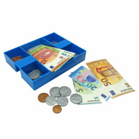 tanner DER KLEINE KAUFMANN TANNER Deco - Geldkassette mit Eurospielgeld (Kaufladenzubehör, aus Kunststoff, Geld für Kaufladen) 0209.6