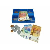 tanner DER KLEINE KAUFMANN TANNER Deco - Geldkassette mit Eurospielgeld (Kaufladenzubehör, aus Kunststoff, Geld für Kaufladen) 0209.6