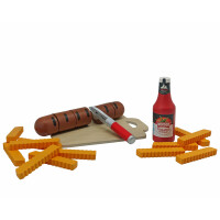 Tanner - Der kleine Kaufmann DEKO - Bratwurst mit Pommes und Ketchup (Abmessung 30 x 20 x 5 cm, Material Holz) 0621.6