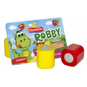 Tanner - Der kleine Kaufmann DEKO Ehrmann Robby Früchte Quark (Kaufladenzubehör, 6-er pack aus Holz, scannbar) 0997.2