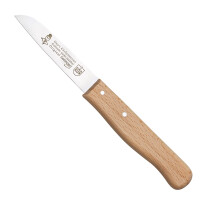 Friedrich Engels und CIE GmbH Stahlguss Schälmesser mit Buchenholz Griff, 17 cm, beige