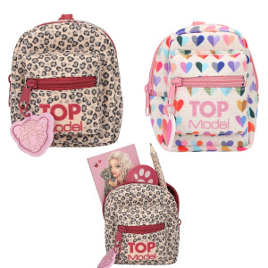 TOPModel Mini Rucksack mit Schreibset | Notizbuch, Bleistift & Radierer | Mini Backpack mit Karabiner | Anhänger für Tasche & Schlüssel | Kinder Schreibwaren Set