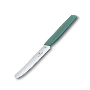 Victorinox Swiss Modern Tomaten- & Tafelmesser Sage | 6er Set | 11 cm Wellenschliff-Klinge aus rostfreiem Stahl | ergonomischer Kunststoffgriff | spülmaschinengeeignet | ideal für Obst & Gemüse