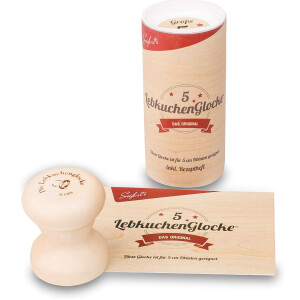 Lebkuchenglocke | Das Original | 5 cm aus Ahornholz | inkl. Rezeptheft | handgefertigt Made in Germany | perfekte Backform für Nürnberger Lebkuchen & Kekse