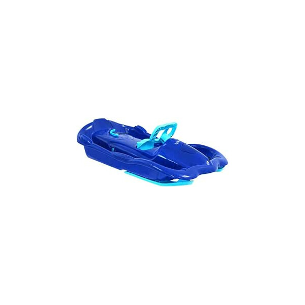 Neustanlo by AlpenGaudi | Lenkschlitten Space | Blau | Schlitten mit Handbremse & Kufen | robust & leicht für perfekten Schneespaß | Made in Italien