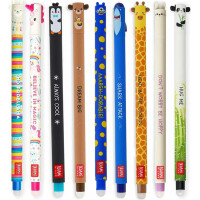 LEGAMI radierbare Gelschreiber Gelstifte mit Tiermotiven Multipack mit neun verschiedenen Stiften Hai, Giraffe, Panda, Lama, Einhorn, Bunny, Pinguin, Teddy und Monster