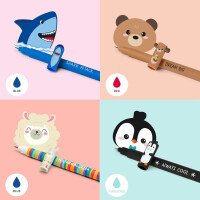 LEGAMI radierbare Gelschreiber Gelstifte mit Tiermotiven Multipack mit neun verschiedenen Stiften Hai, Giraffe, Panda, Lama, Einhorn, Bunny, Pinguin, Teddy und Monster