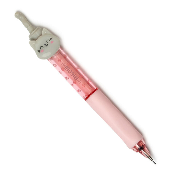 Legami - Druckbleistift, Meow, Ø 1,2 cm, 1 Mine 0,7 mm HB Inklusive Ergonomischer Silikongriff, Präzises Schreiben