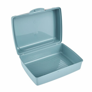 keeeper Handliche Box für Essen, 1 l, Brotdose / Lunchbox, 17 x 13 x 7 cm, Design Space Tour, Carla Midi, Blau (Nordic Blue)