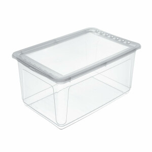 keeeper Aufbewahrungsbox mit Air Control System, Clearbox, 43 l, 59 x 39 x 27 cm, Bea, Natur (Transparent)