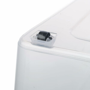 keeeper Aufbewahrungsbox mit Rollen und Air Control System, 63 l, 59 x 39 x 42 cm, Bert, Natur (Transparent)