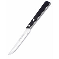 Marsvogel - Universalmesser Made in Solingen - Allzweckmesser - gerade Klinge - Mikroverzahnung - Doppelseitiger Hohlschliff - schwarz/weiß - extra Scharf - Handmade (Schwarz, 1)