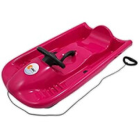 KHW Snow Flyer Schlitten | Pink | High-Speed Lenkschlitten für Kinder ab 6 | HDPE, Metallbremse & ergonomischer Sitz | TÜV-geprüft, Spiel gut Siegel | bis 80 kg belastbar