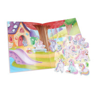 Depesche 13880 Ylvi Create Your Unicorn World - Stickerbuch mit 20 Seiten zum Gestalten magischer Hintergrund-Motive, inkl. 6 Stickerbogen Glitter-, Silber- und Schaumstoff-Sticker
