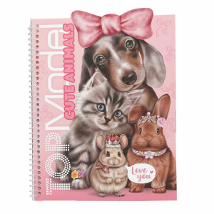 Depesche 13736 TOPModel - Cute Animals Dress Me Up Stickerbuch mit 24 Seiten Haustier Motive zum Verzieren, inkl. 7 Seiten Accessoire Sticker