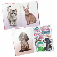 Depesche 13736 TOPModel - Cute Animals Dress Me Up Stickerbuch mit 24 Seiten Haustier Motive zum Verzieren, inkl. 7 Seiten Accessoire Sticker