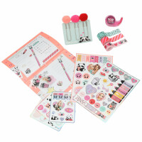 Depesche 13904 TOPModel Create Your Diary - Tagebuch Set mit Notizbuch in Rosa und einem 3D Panda-Kopf, inkl. Washi Tape, Sticker, Bleistift UVM.