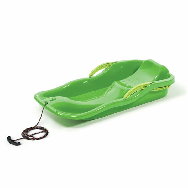 Prosperplast Schlitten Race Grün | schneller Kunststoffschlitten für Schnee & Abfahrten | robust & frostbeständig | leicht & kompakt | strapazierfähig & langlebig | 87×40×18 cm