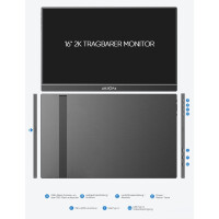 ARZOPA 2.5K Portabeler Monitor, 16 Zoll 2560x1600 HDR 10bit QHD USB-C HDMI Laptop Monitor, 16:10 IPS Augenschutz Externer Zweitbildschirm für Mac PC Phone PS4/5 Xbox Switch (Z1RC)
