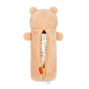 LEGAMI - Super weiches Federmäppchen, Teddy Bear-Motiv, weiches Federmäppchen, Karton mit Malvorlage inklusive, 100% Polyester, Super Soft Pencil Case.