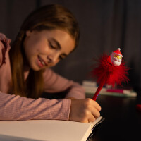 Legami - Kugelschreiber mit leuchtendem Weihnachtsmann, Writing is Magic, blaue Tinte, LED-Schreibstift für Kinder und Erwachsene, 0,7 mm Spitze, Santa Claus-Thema