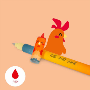 LEGAMI Set mit 8 löschbaren Gelstiften von Farm Sweet Farm mit radierbarer thermoempfindlicher Tinte, schwarz, rosa, grün, rot, löschen ohne das Papier zu verbrauchen, 0,7 mm Spitze
