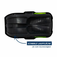 KHW Minibob | Anthrazit | schneller Kinderschlitten aus Kunststoff | mit Brems- & Lenkfunktion | Made in Germany | TÜV-geprüft | 80×40×20 cm