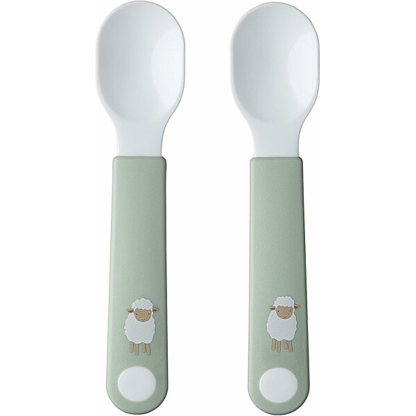Mepal - Lernlöffel Mepal Mio - Baby Lernlöffel - Lernbesteck - Spülmaschinengeeignet & BPA frei - 2er Set - Little Farm