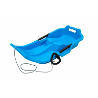 KHW Minibob | Iceblue | schneller Kinderschlitten aus Kunststoff | mit Brems- & Lenkfunktion | Made in Germany | TÜV-geprüft | 80×40×20 cm