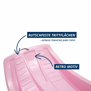KHW Minibob | rosa | schneller Kinderschlitten aus Kunststoff | mit Brems- & Lenkfunktion | Made in Germany | TÜV-geprüft | 80×40×20 cm