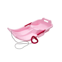 KHW Minibob | rosa | schneller Kinderschlitten aus Kunststoff | mit Brems- & Lenkfunktion | Made in Germany | TÜV-geprüft | 80×40×20 cm