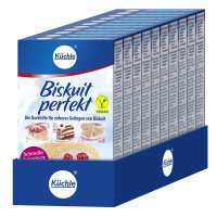 Küchle Biskuitperfekt 75g im 10er Vorratspack | Vegan | Schnelle Zubereitung, ohne Eiertrennen | Die kleine Hilfe für perfekten Biskuitteig | 10 x 75 g Packung