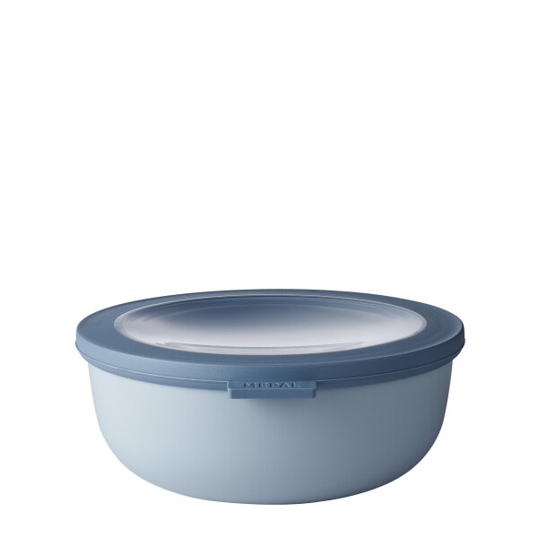Mepal Multi Bowl Cirqula Round - Mikrowellen Geschir - Geeignet als Luftdichte Aufbewahrungsbox für den Kühlschrank, Mikrowellengeschirr & als Frischhaltedosen - 1250 ml - Nordic blue