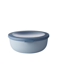 Mepal Multi Bowl Cirqula Round - Mikrowellen Geschir - Geeignet als Luftdichte Aufbewahrungsbox für den Kühlschrank, Mikrowellengeschirr & als Frischhaltedosen - 1250 ml - Nordic blue